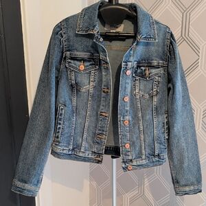 Denim Blue Jean Jacket with Copper Accents